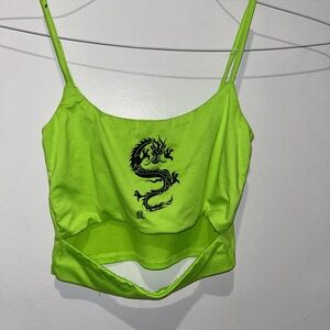 Fashionnova neon top with dragon print 🐉🖤